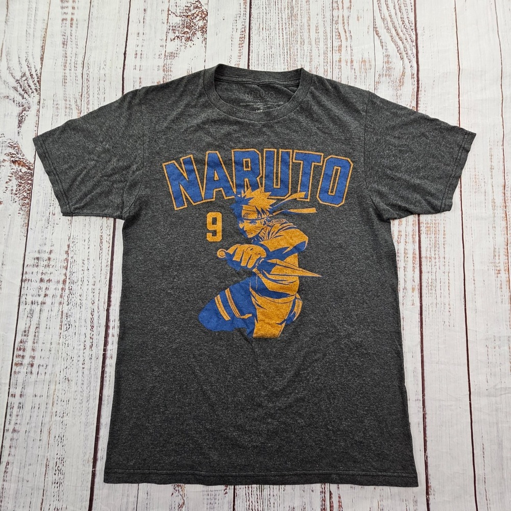 Naruto Shippuden Gray Short Sleeve Cotton Blend T-Shirt Men's S